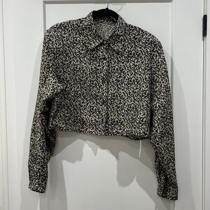 Vintage cropped leopard print top size M